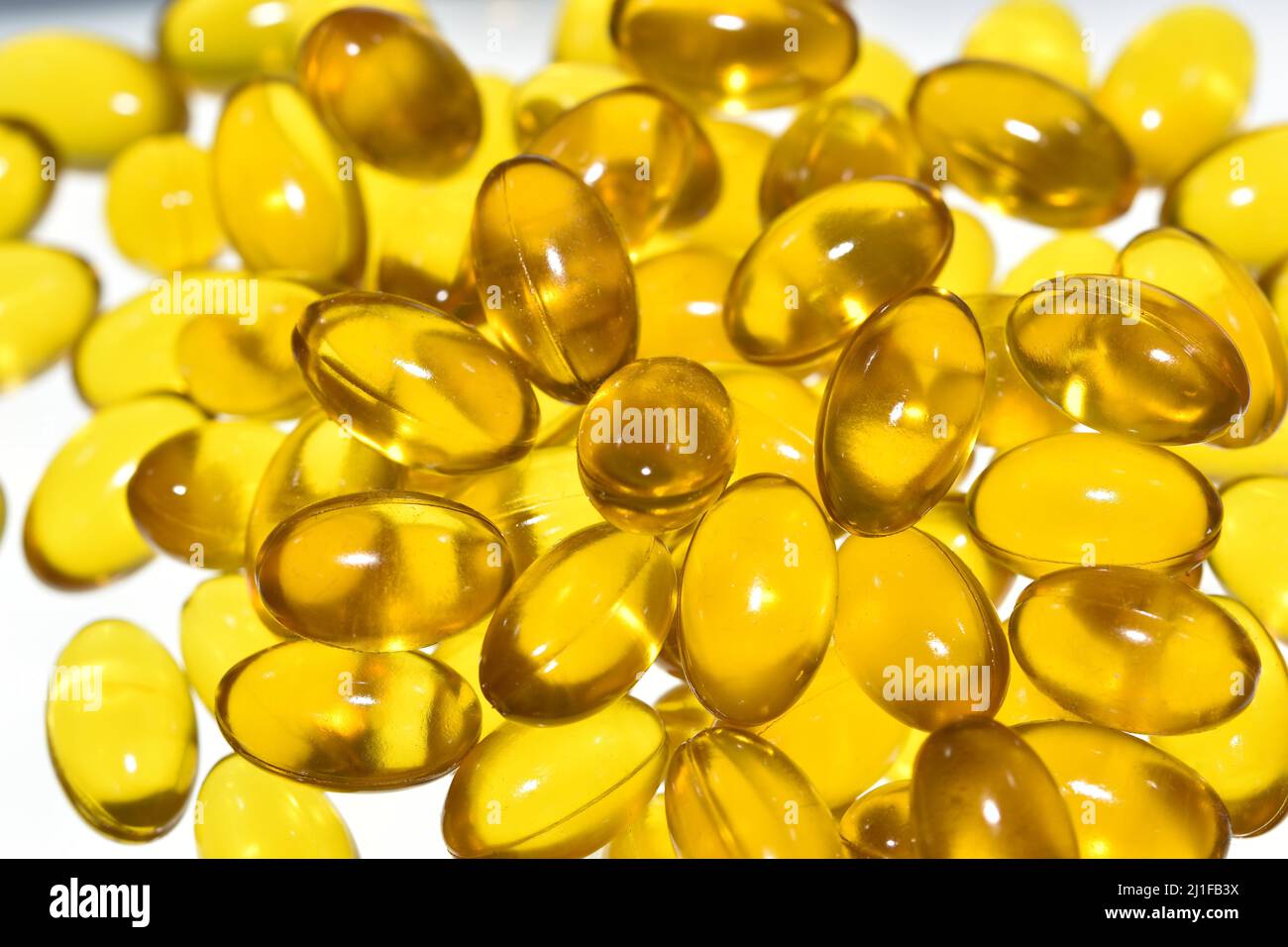 Vegan/Vegetarian Omega 3, 6 and 9 capsules (two a day) Stock Photo