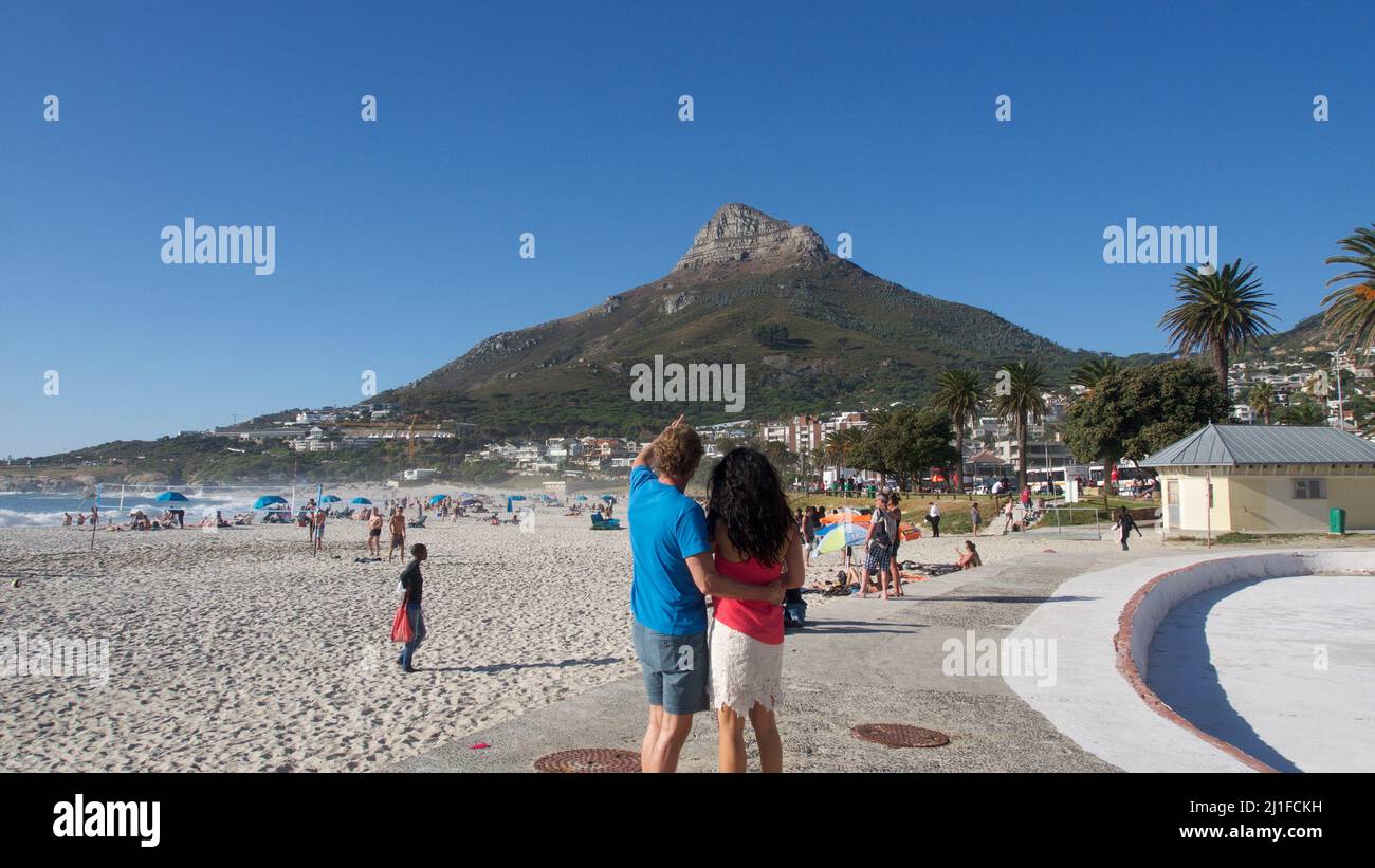 Cuple with view of Lion's Head Mountain Stock Photo