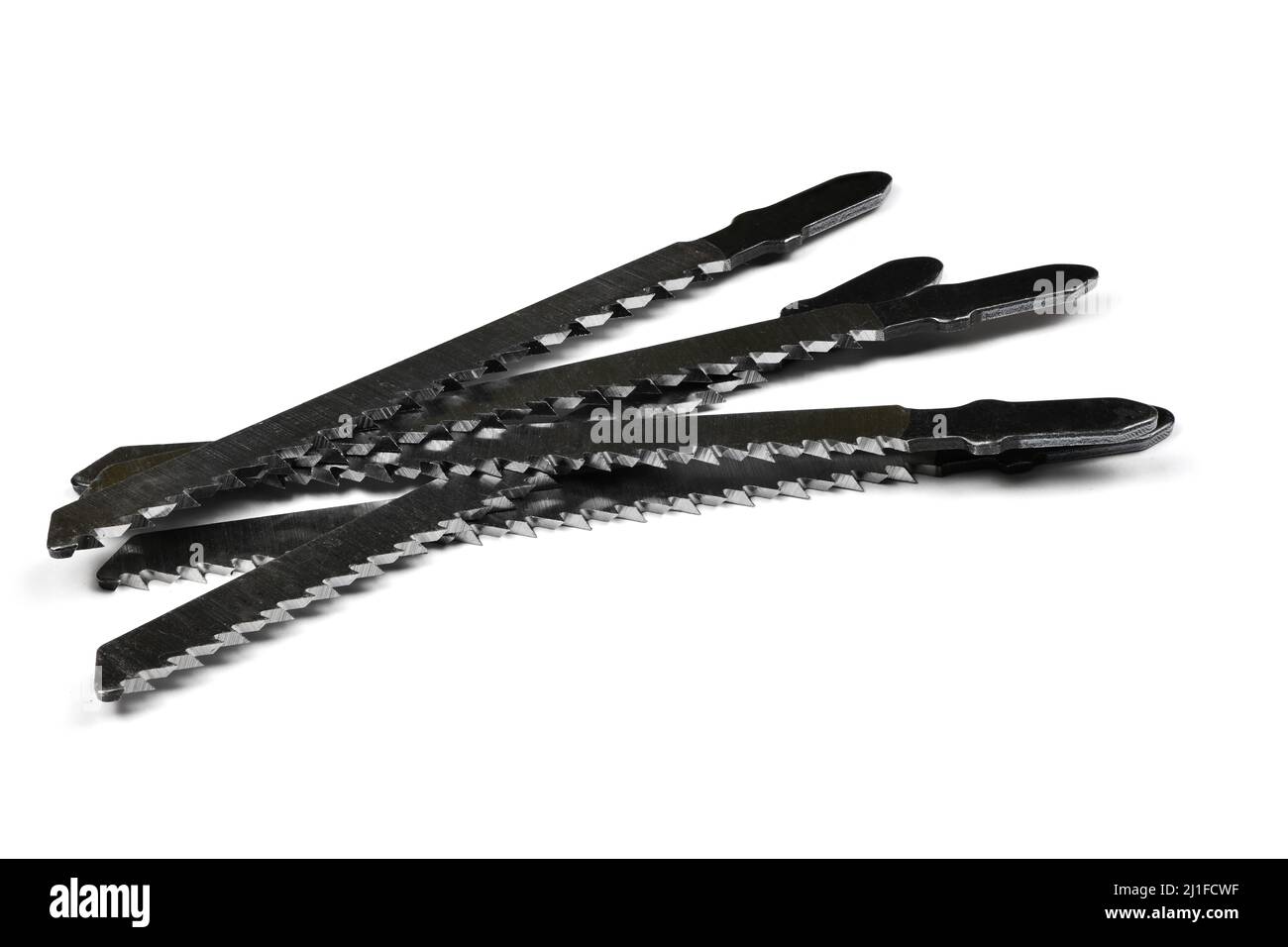 Jigsaw blades for wood isolated on white background. High resolution