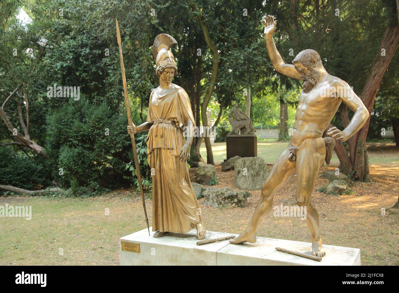 Athena and Marsya at the Liebieghaus, Frankfurt, Hesse, Germany Stock Photo