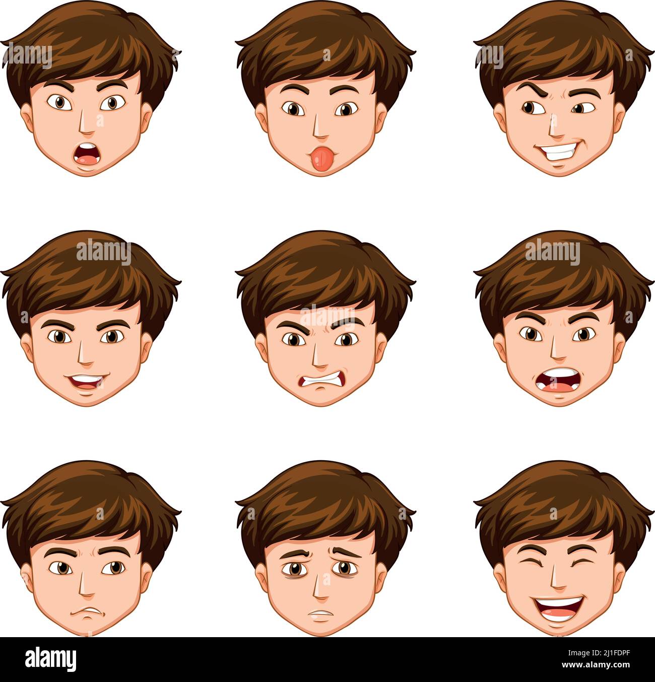 Different facial expressions Cut Out Stock Images & Pictures - Alamy