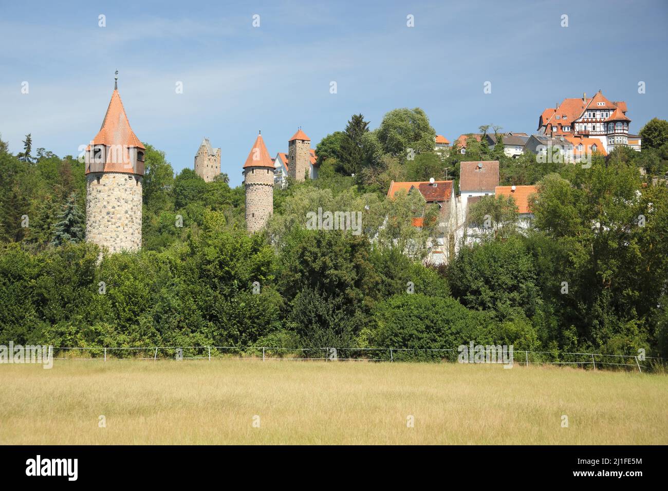 Four towers view in Fritzlar, Hesse, Germany Stock Photo