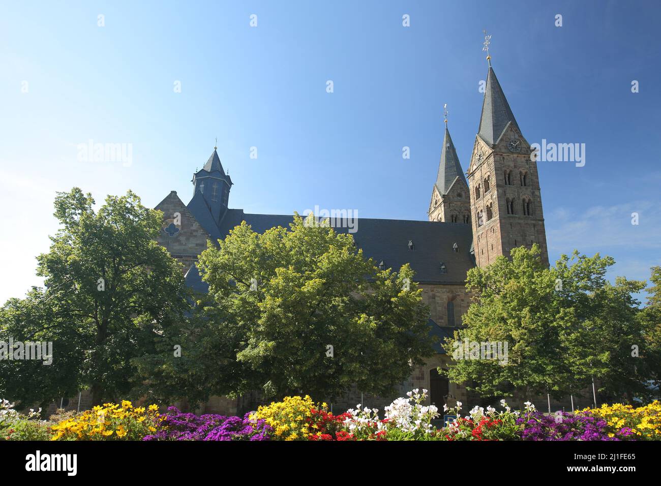 Romanesque Cathedral in Fritzlar, Hesse, Germany Stock Photo