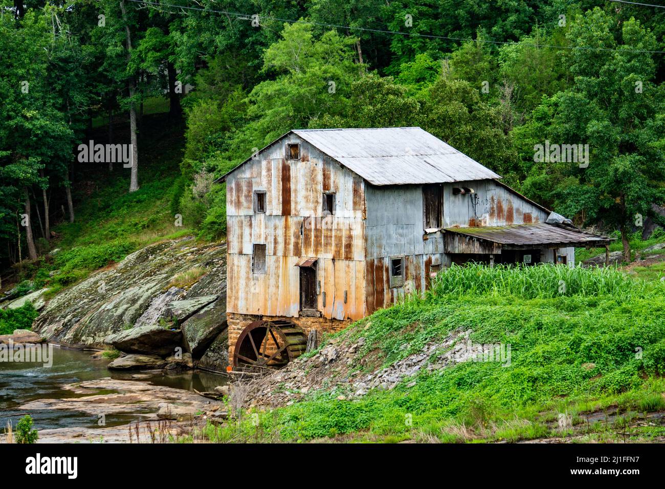A view of Anderson's Mill, a historic waterpowered gristmill on the