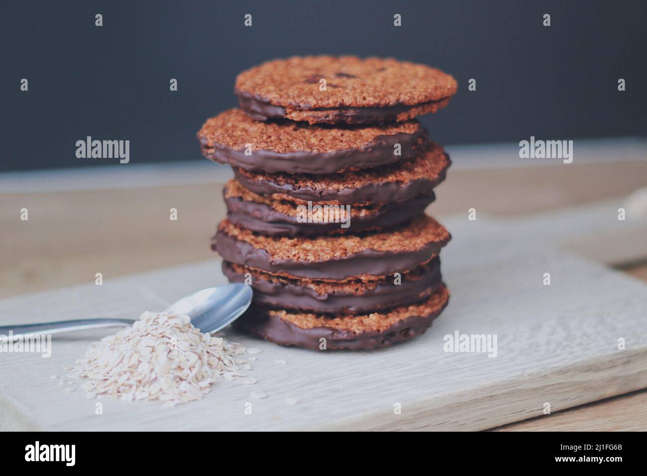 Homemade chocolate oatmeal cookies Stock Photo Alamy