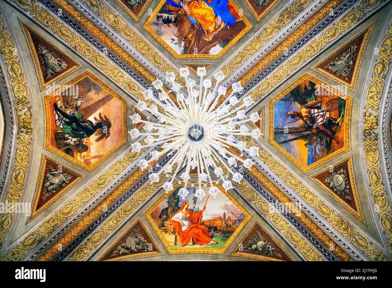 Ceiling fresco in Spanish Santa Maria Novella in Florence, Italy Stock