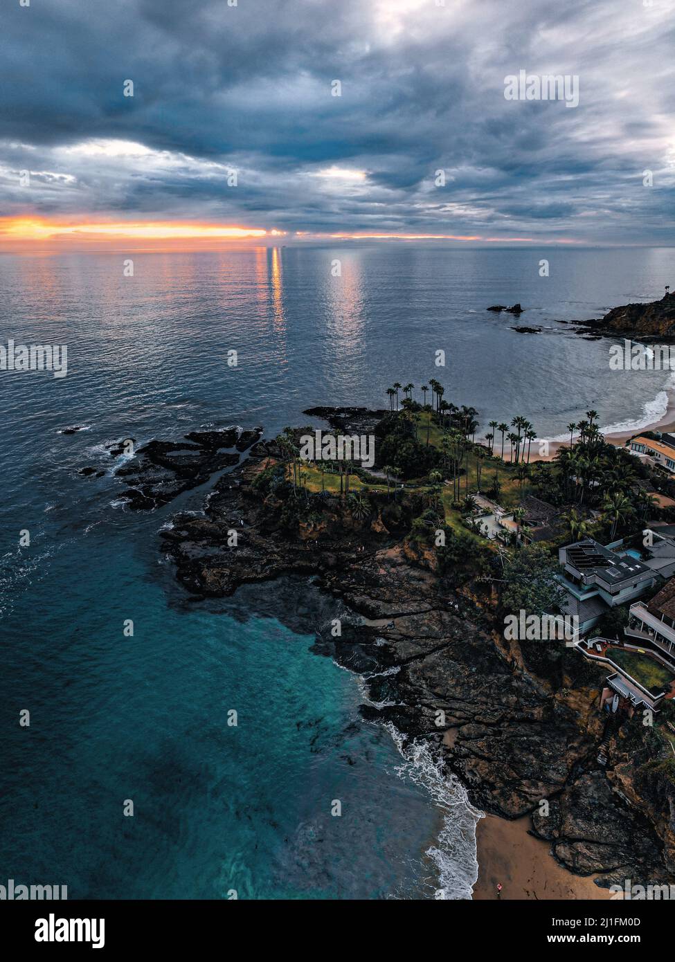 An aerial view of a calm sea under the cloudy sky Stock Photo - Alamy