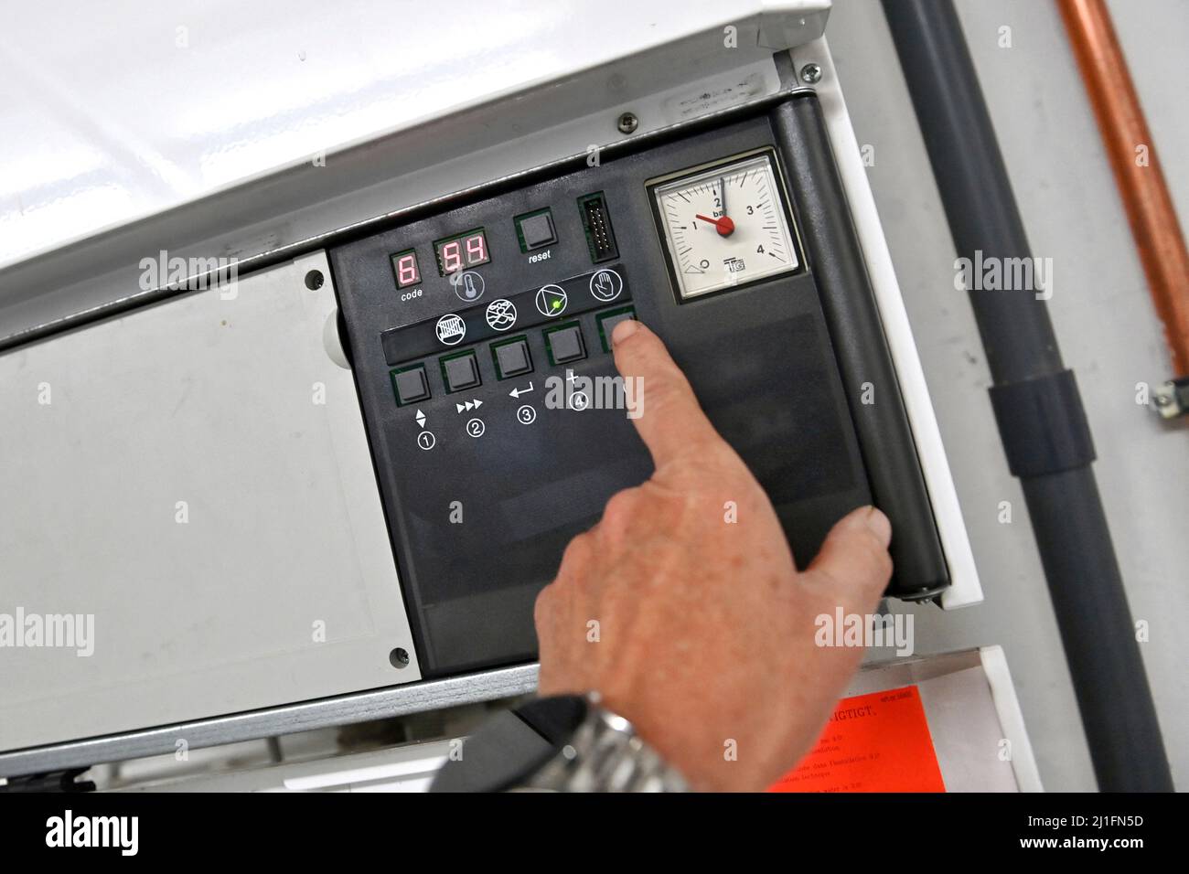 Gas burner of a gas heater in the basement of a residential building