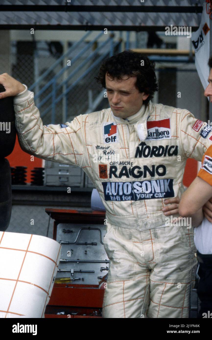 Mauro Baldi (ITA) Arrows A5 Ford Cosworth Stock Photo