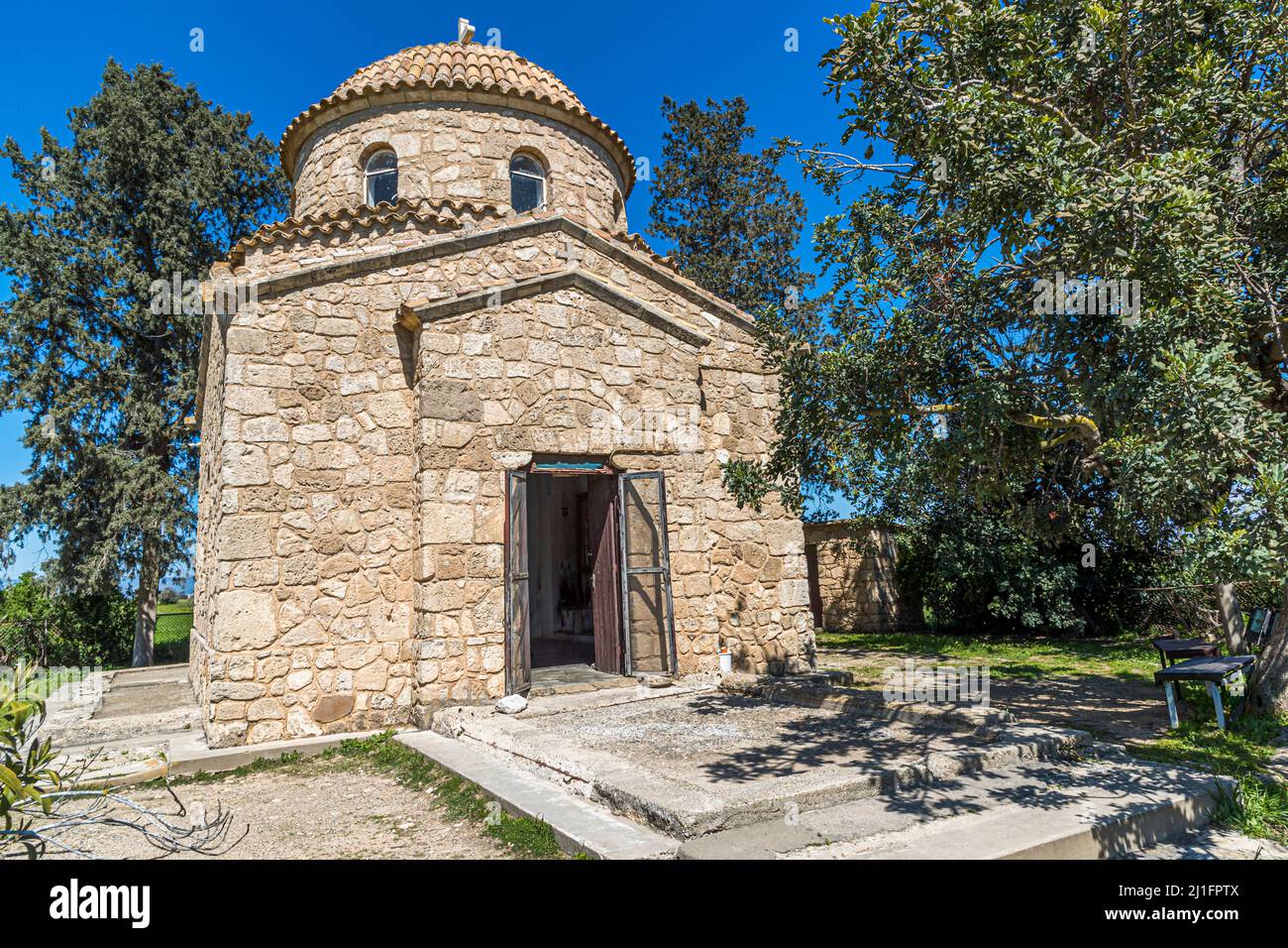 Funeral church of St. Barnabas in Tuzla, Turkish Republic of Northern Cyprus (TRNC) Stock Photo