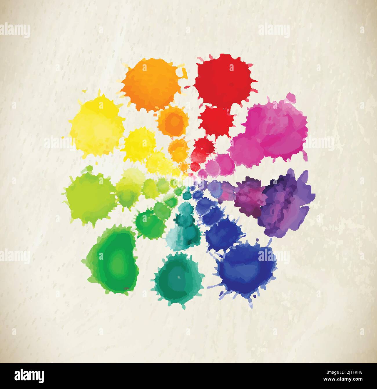 Abstract hand drawn watercolor drops isolated on white background ...