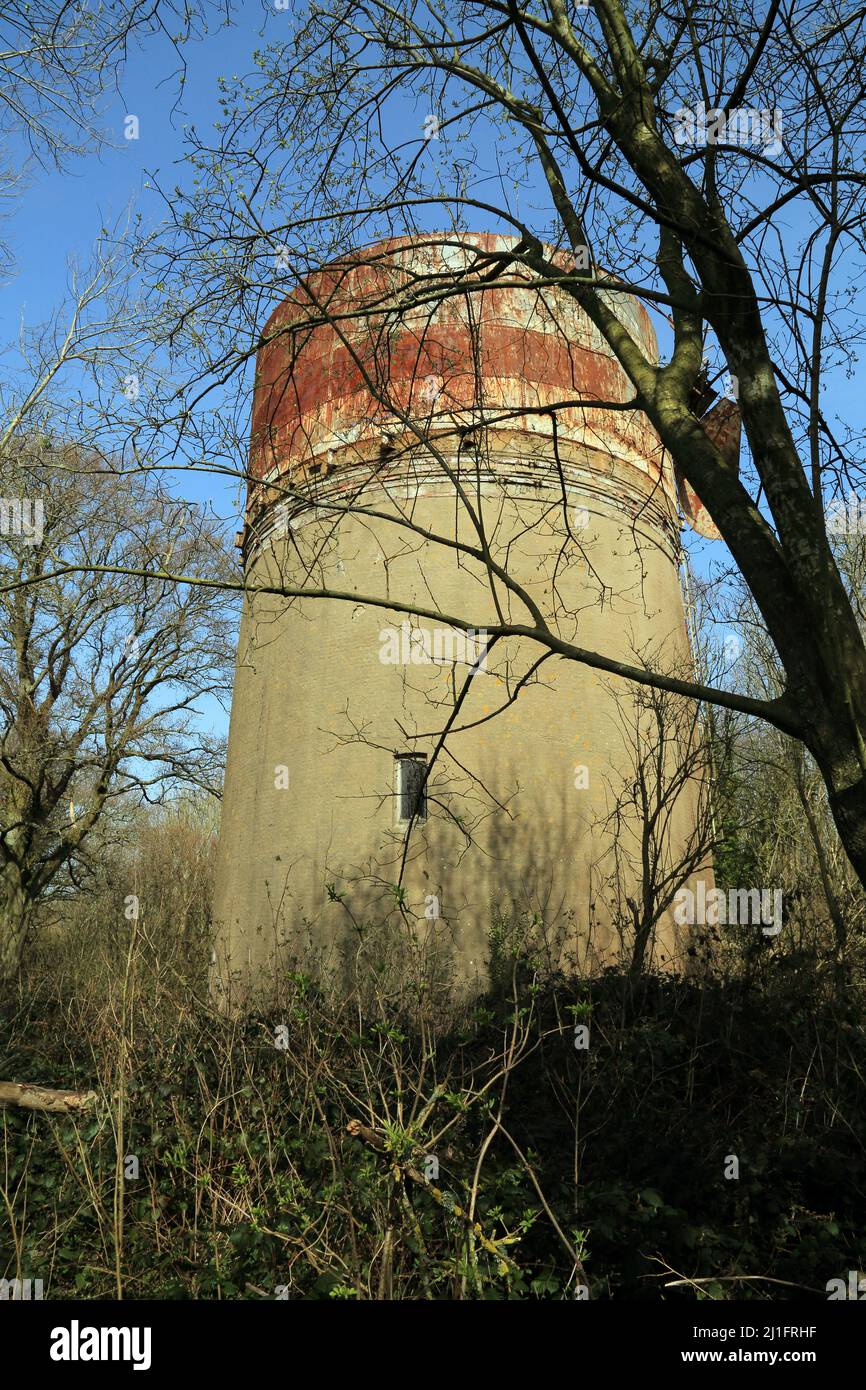 Captain's Wood Water Tower on Singledge Lane between Whitfield and Coldred above Dover, Kent, England, United Kingdom Stock Photo