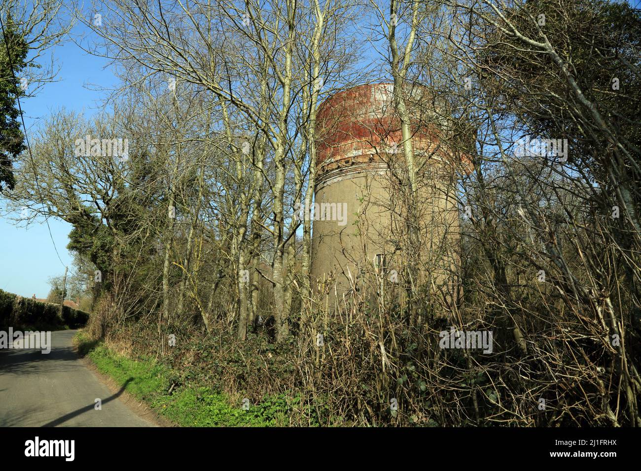 Captain's Wood Water Tower on Singledge Lane between Whitfield and Coldred above Dover, Kent, England, United Kingdom Stock Photo