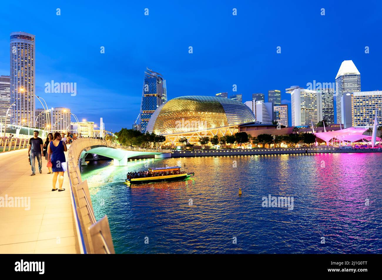 Singapore. Marina Bay at sunset Stock Photo