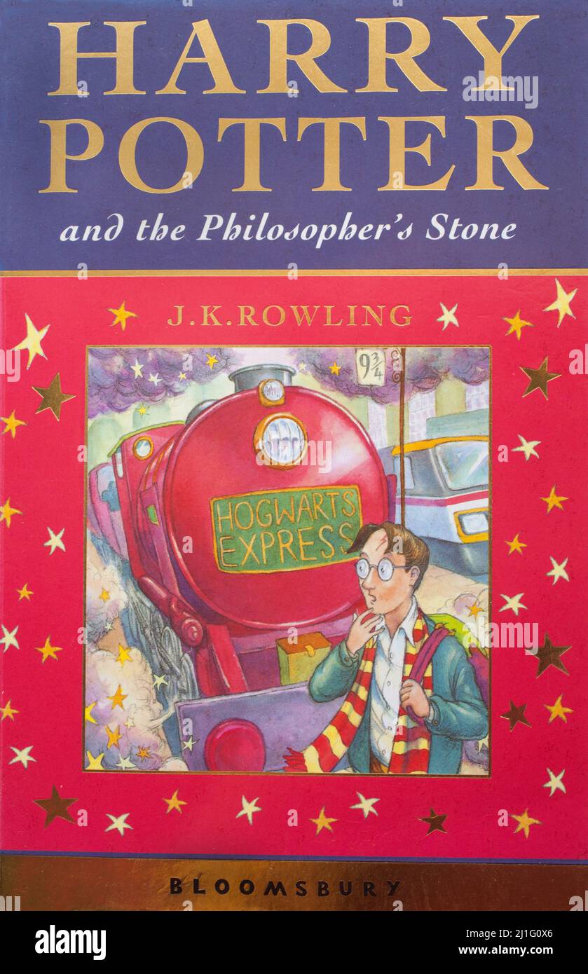 The book, Harry Potter and the Philosopher's Stone Stock Photo