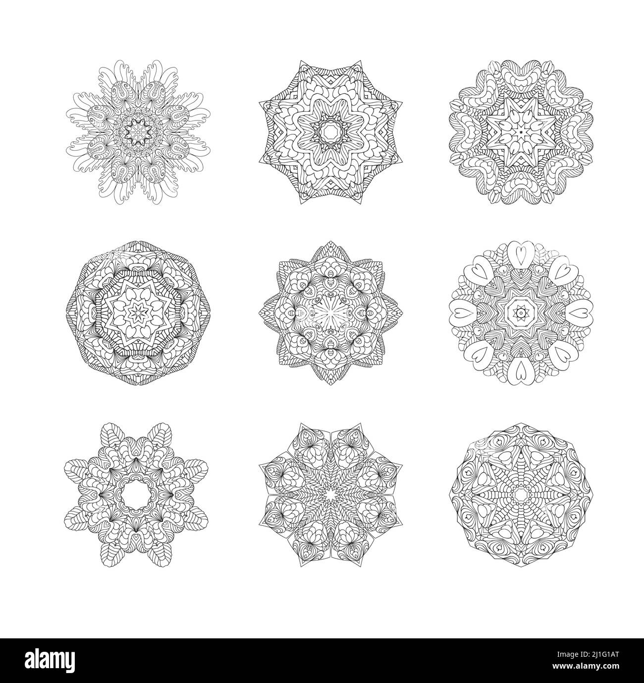 Vintage decorative elements.Circular pattern of traditional motifs and ...