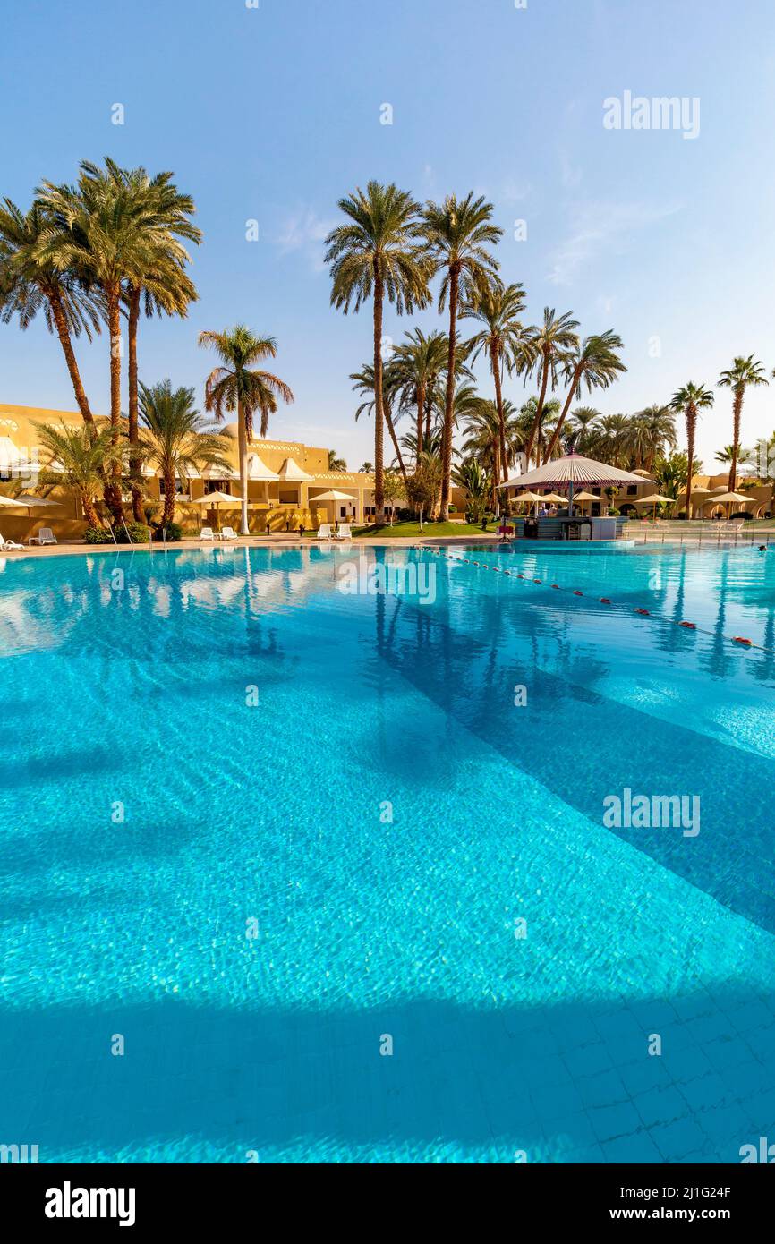 Pool area, Hotel Mercure, Luxor Stock Photo