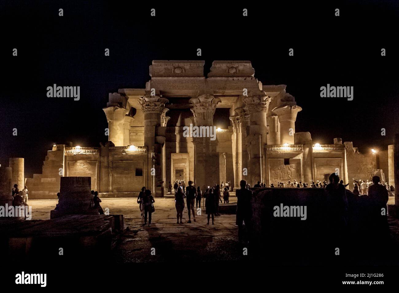 Temple of Kom Ombo, in Aswan, at night Stock Photo