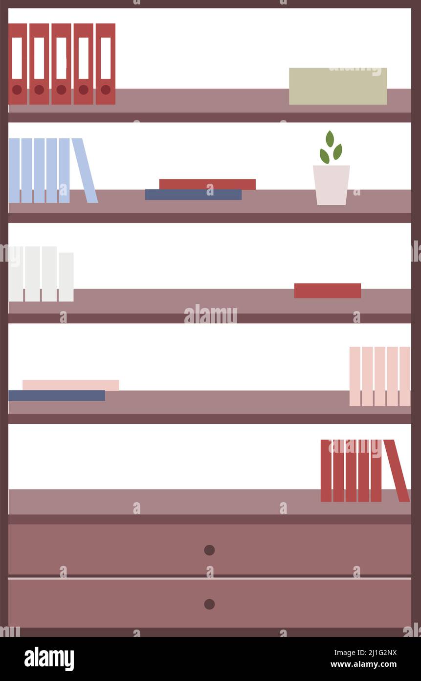 Bookcase for office semi flat color vector object Stock Vector