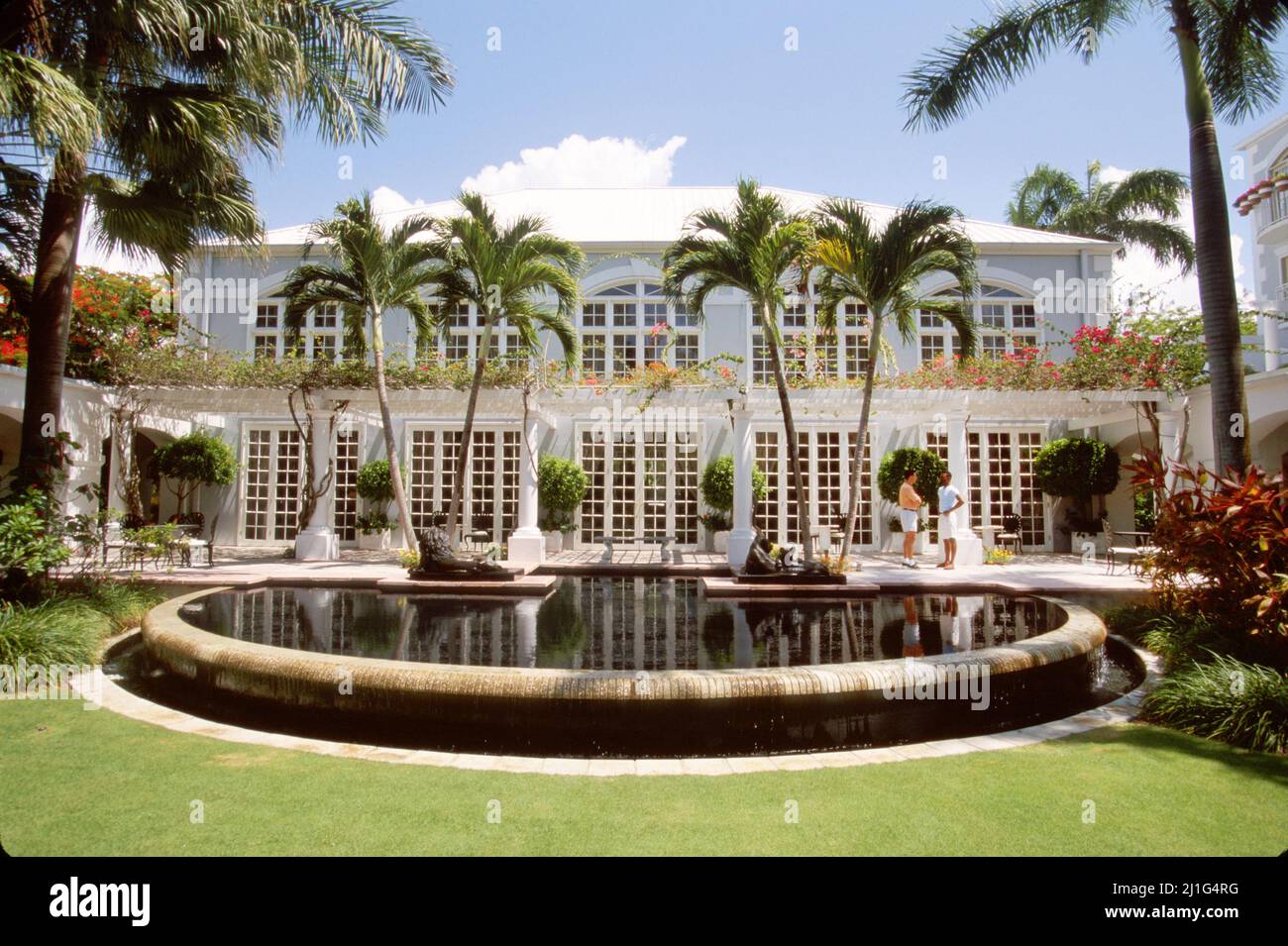 George Town Grand Cayman,Hyatt Regency hotel,British Colonial style architecture grounds property, Stock Photo