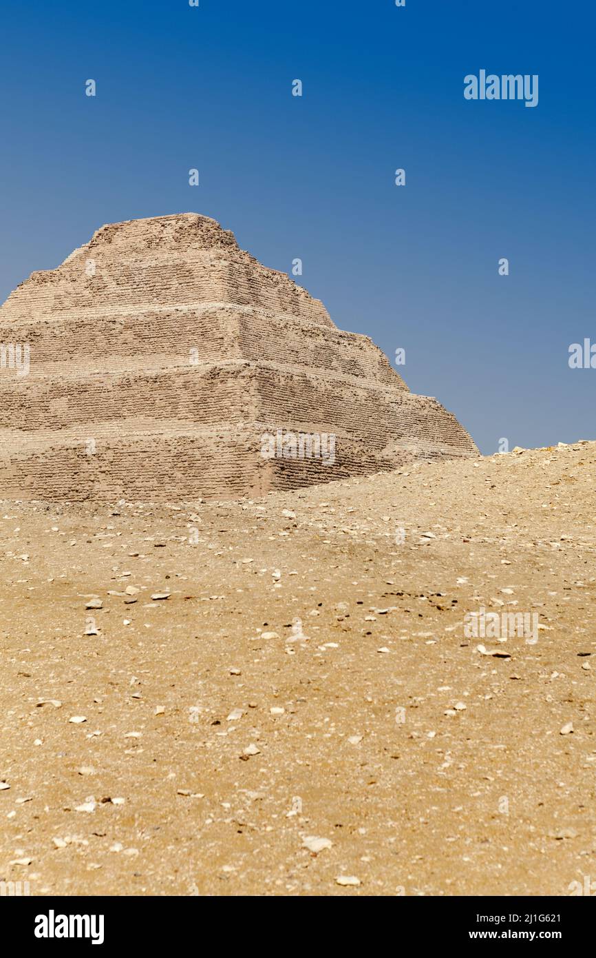 The Step Pyramid of Djoser at Saqqara Stock Photo