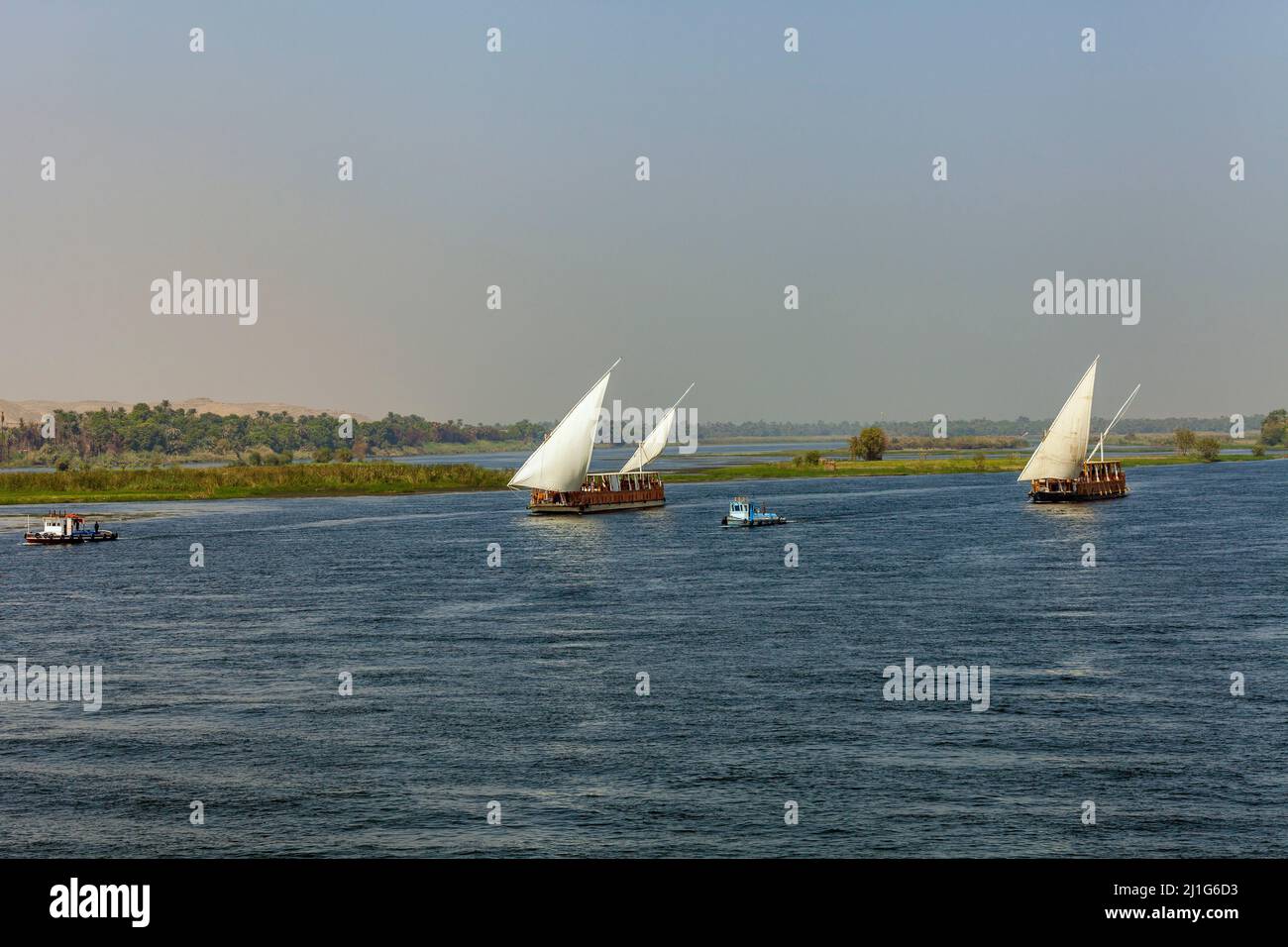 Traditional sailing boats on the Nile Stock Photo