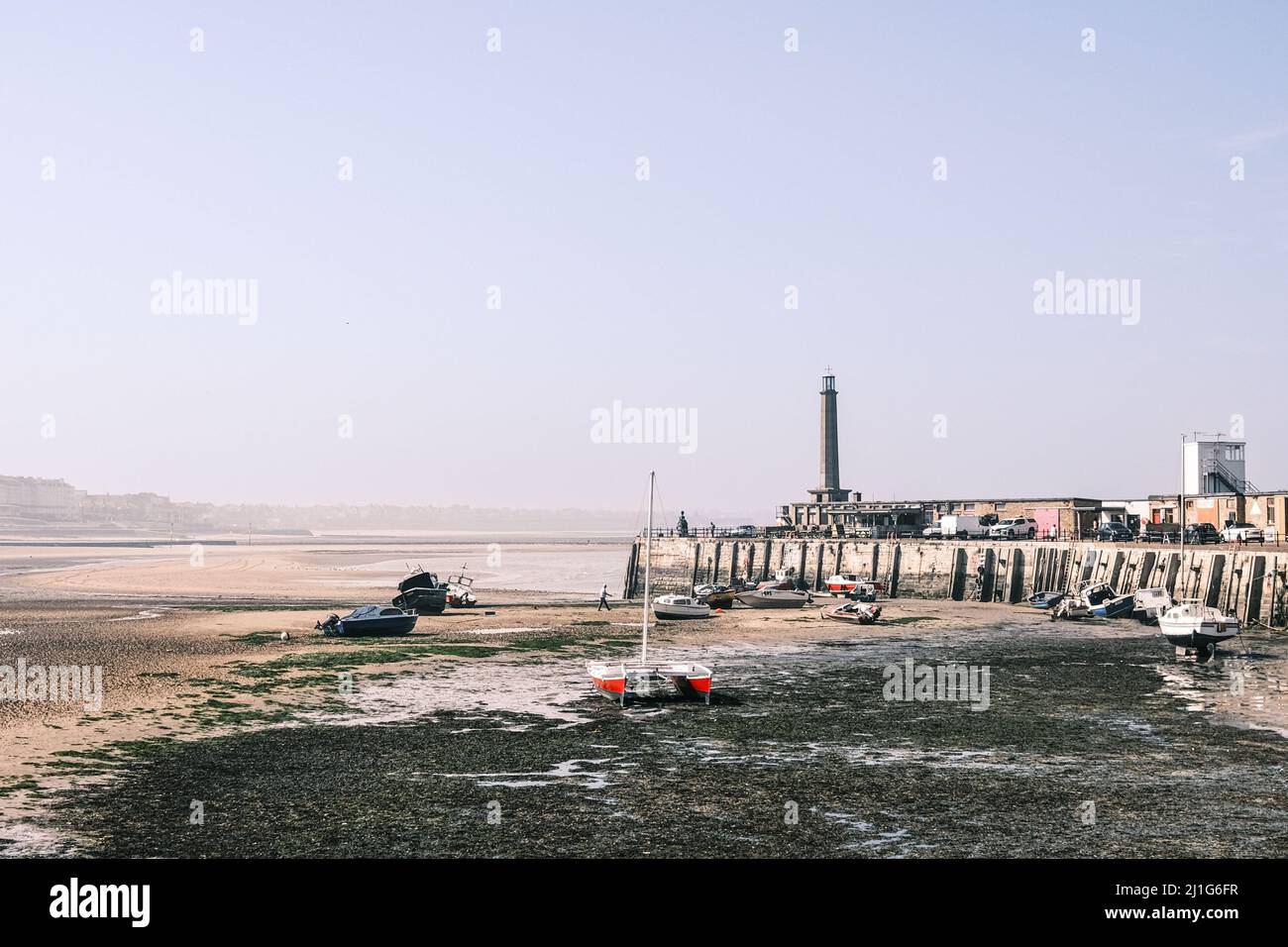 The Harbour at Margate, Kent, UK at Low Tide. Stock Photo