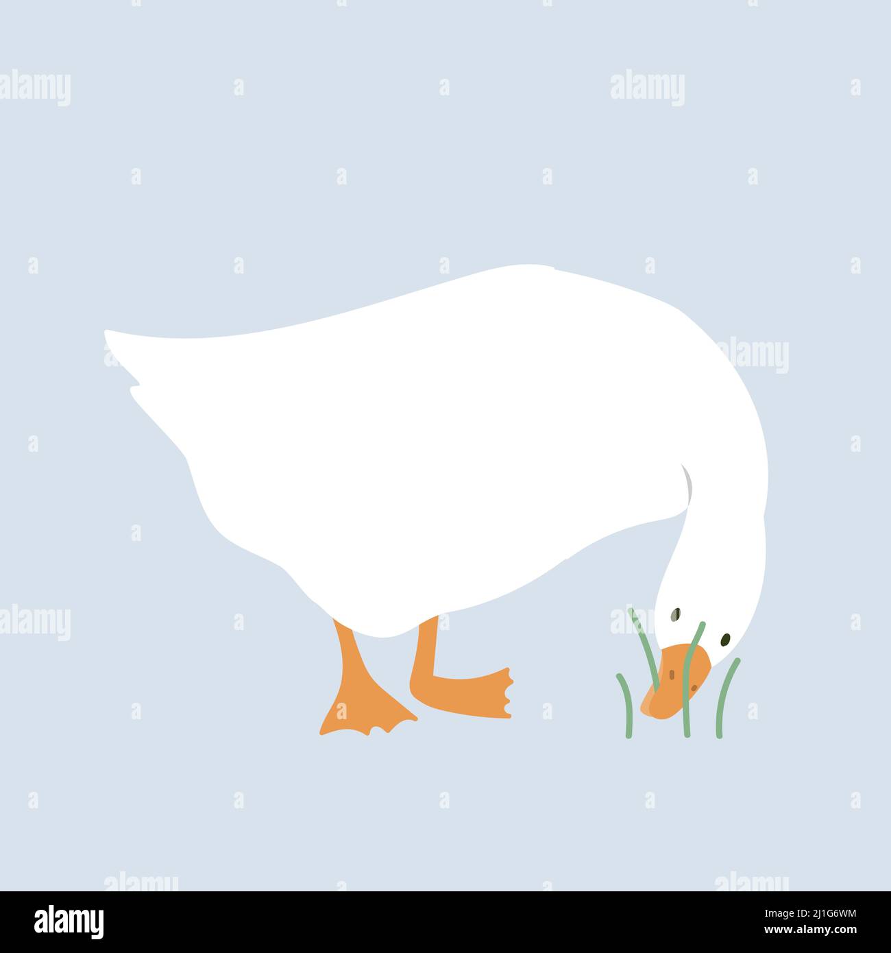 Cute goose isolated flat vector. Cartoon illustration Stock Vector