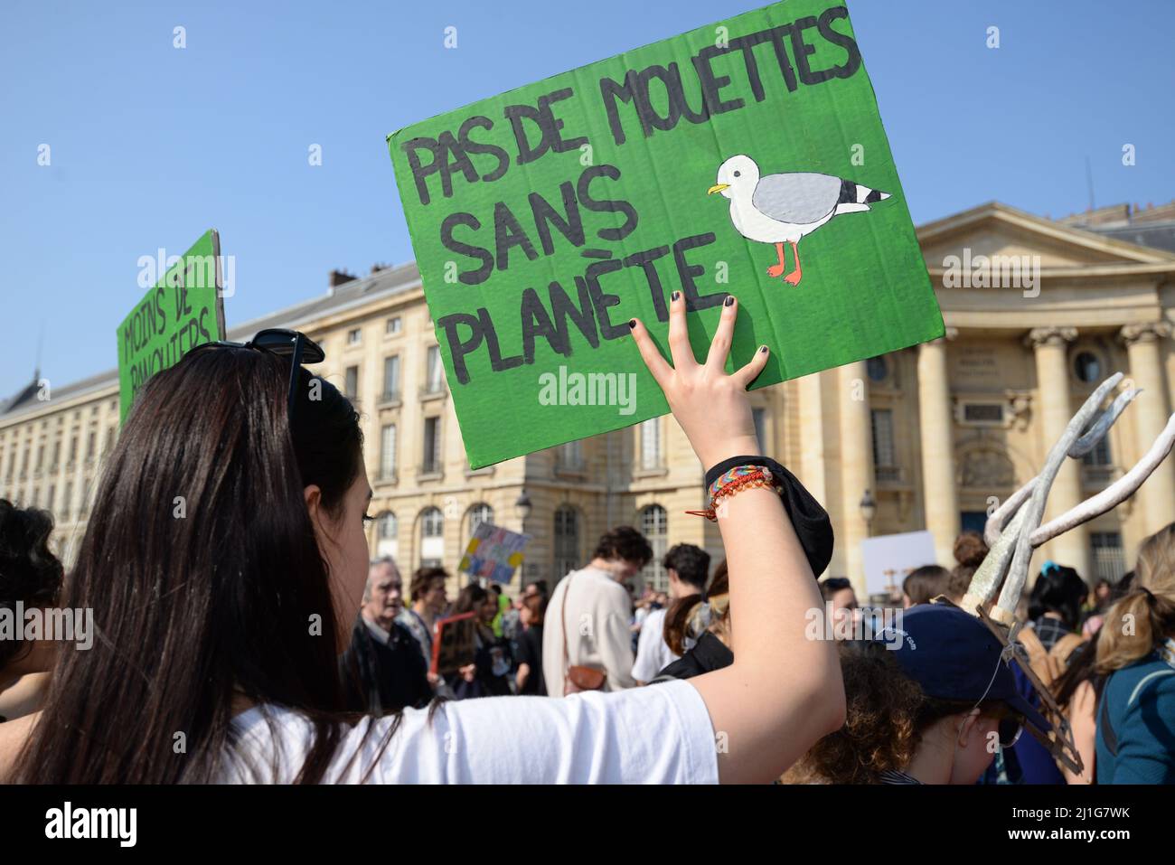demonstration organised in Paris by the 'youth for climate' collective to shout their anger against the public authorities' inaction on ecology. Stock Photo