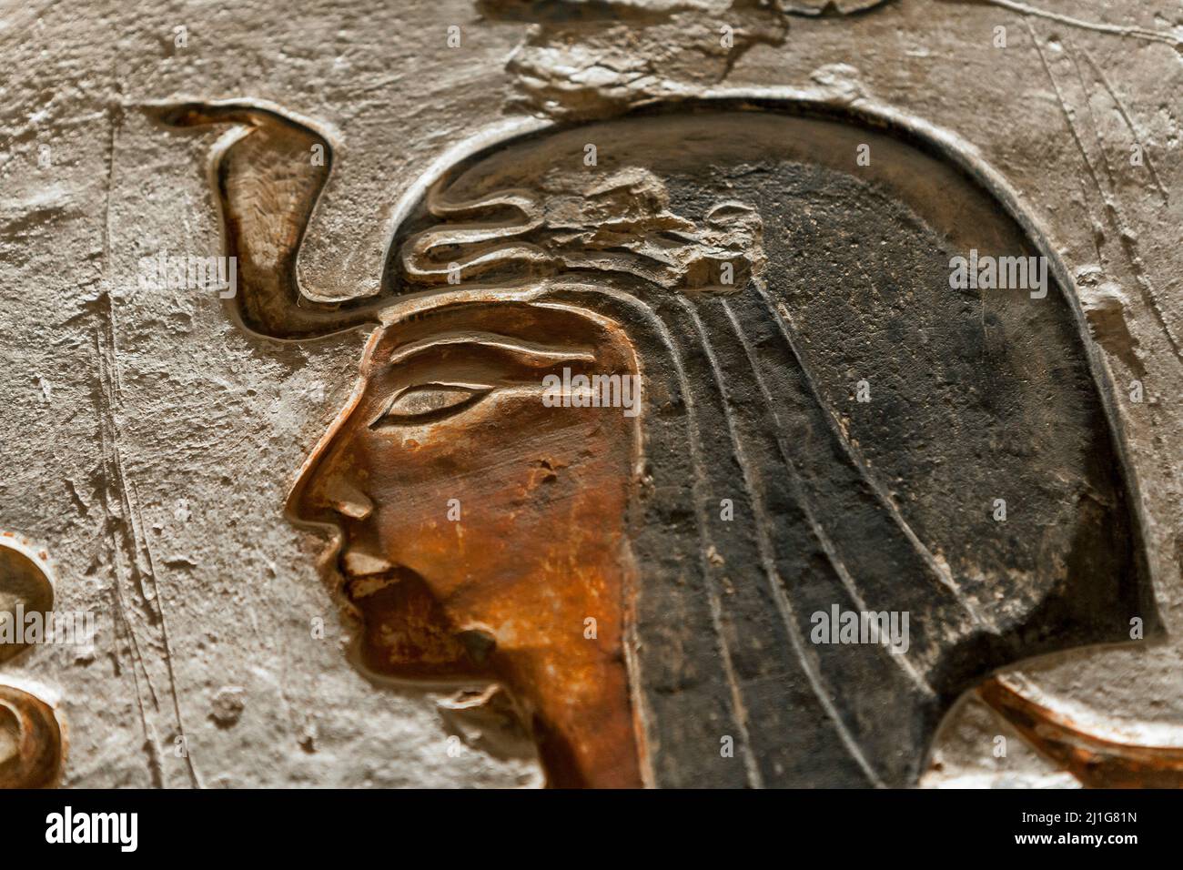 The head of Ramesses III offering incense to the god Ptah-Sokar-Osiris in the tomb of Ramesses III, KV11, the Valley of the Kings Stock Photo