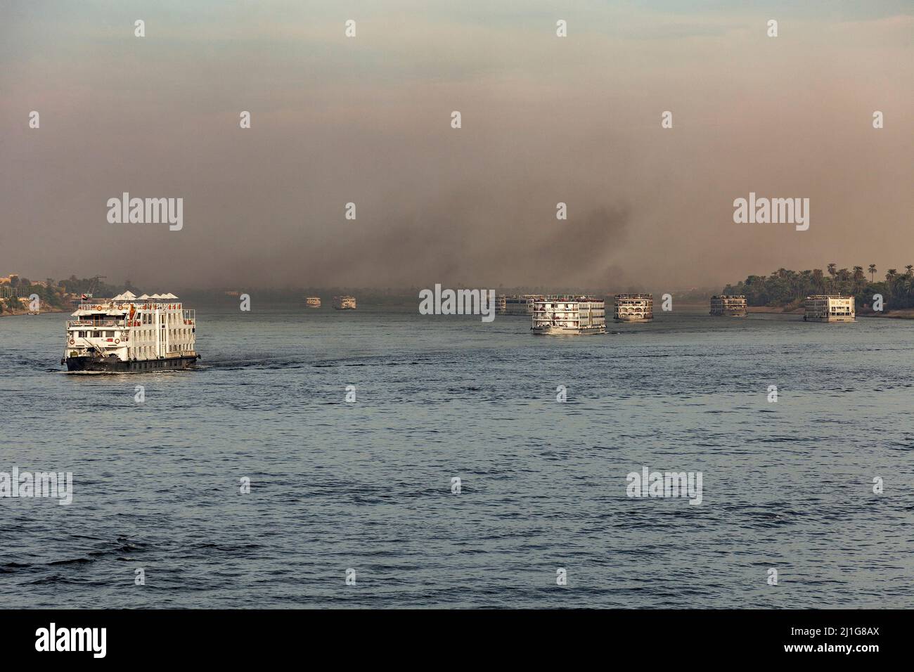 Cruise ships sailing down the Nile Stock Photo - Alamy
