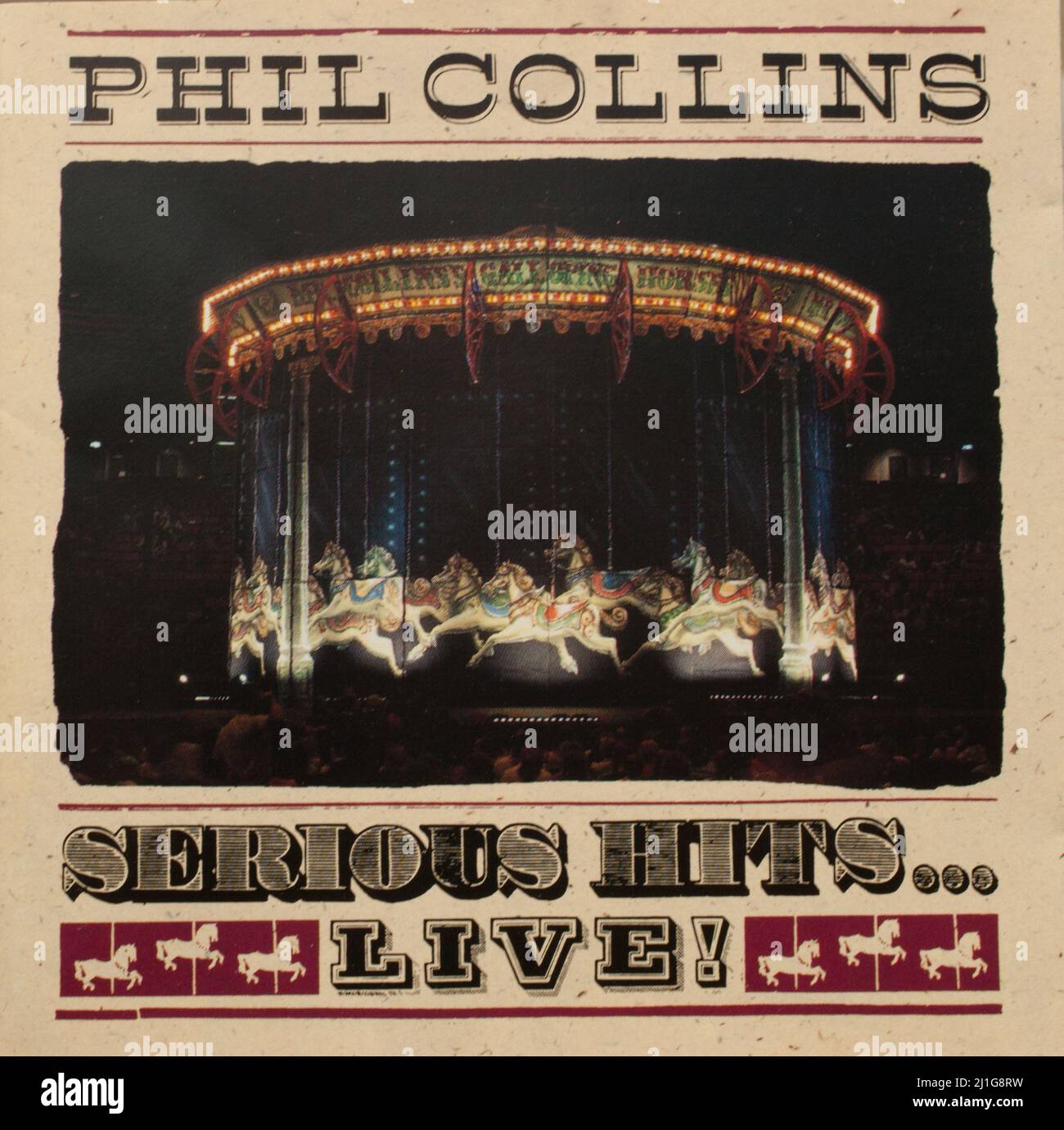 The Cd album cover to Serious Hits Live by Phil Collins Stock Photo