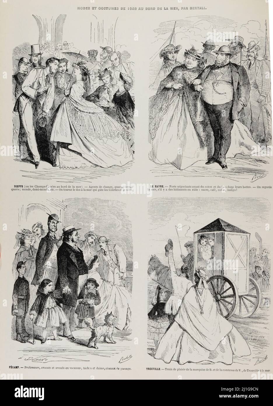 Mode et costumes de 1862 au bord de la mer - (eng trad : Fashion and  costumes of 1862 by the sea ) - Extract from "L'Illustration Journal  Universel" - French illustrated magazine - 1862 Stock Photo - Alamy