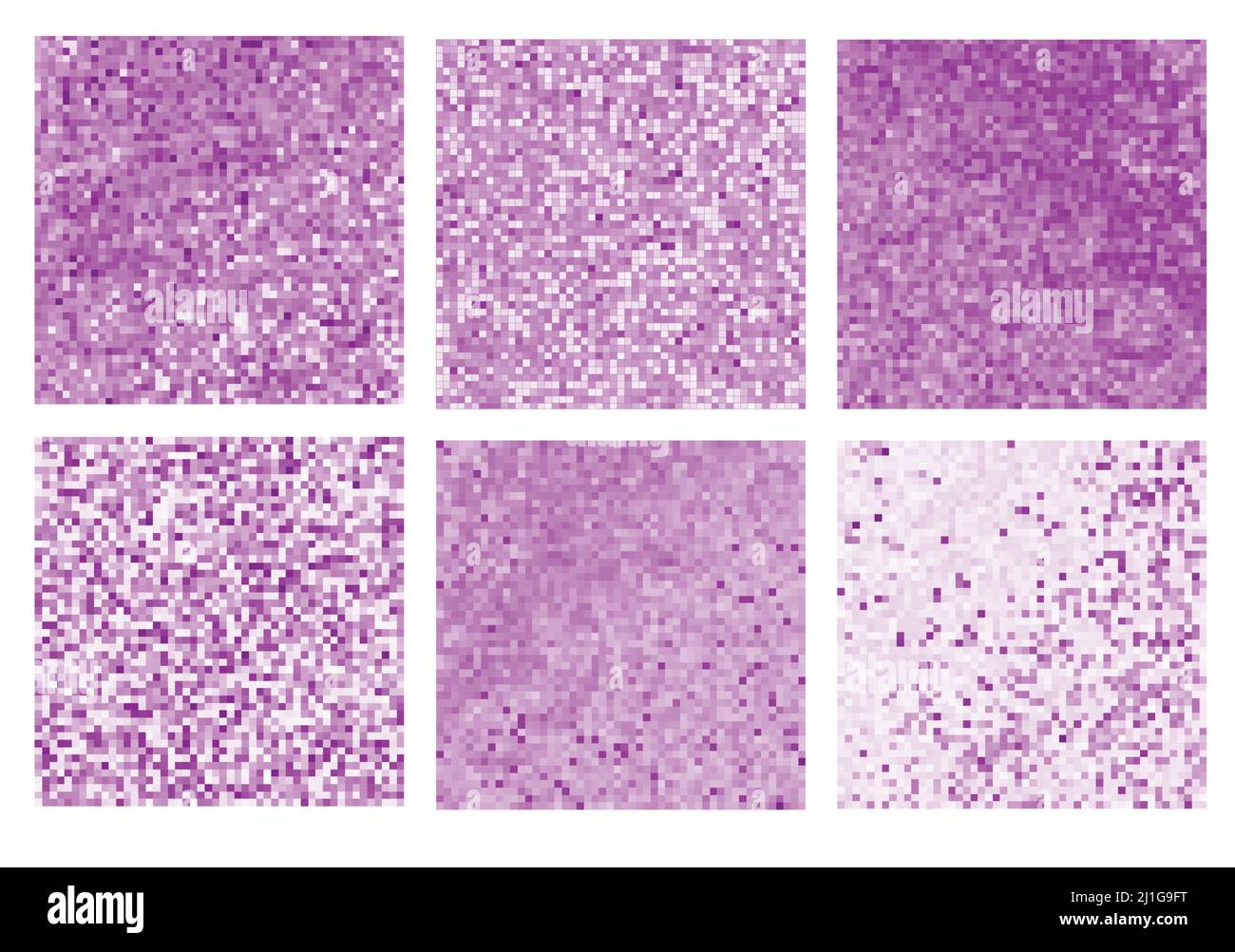 Abstract square pixel mosaic background art set Stock Vector