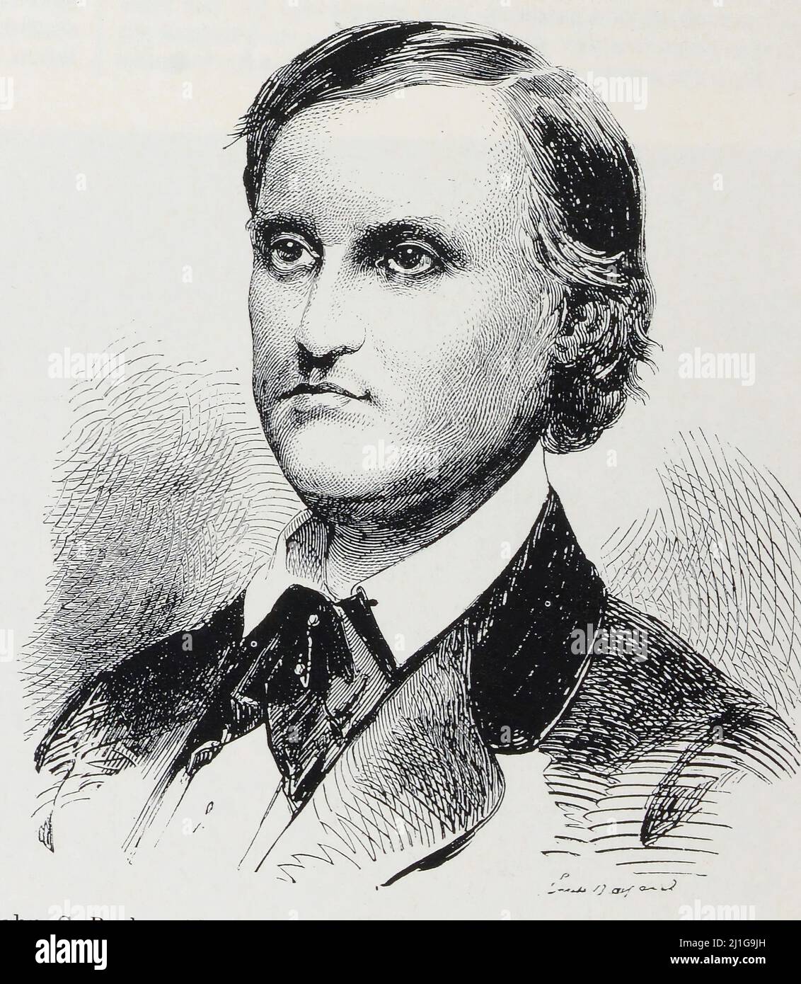 John C Brekenridge - (eng trad : Abraham Lincoln (of Illinois), Republican Party candidate   ) - Extract from "L'Illustration Journal Universel" - French illustrated magazine Stock Photo