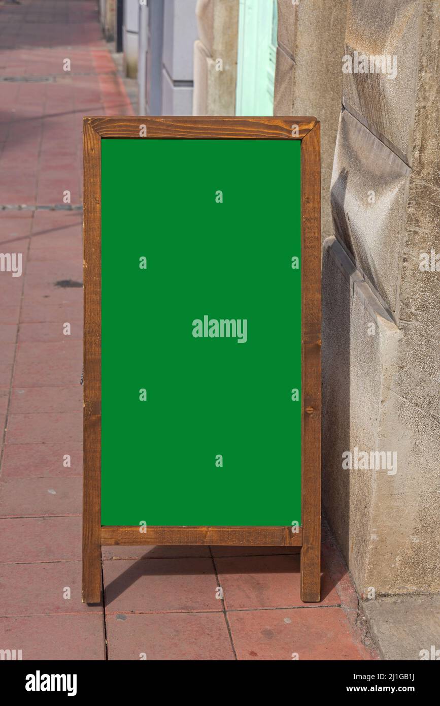 Green Chalkboard Frame at Street Copy Space Stock Photo Alamy