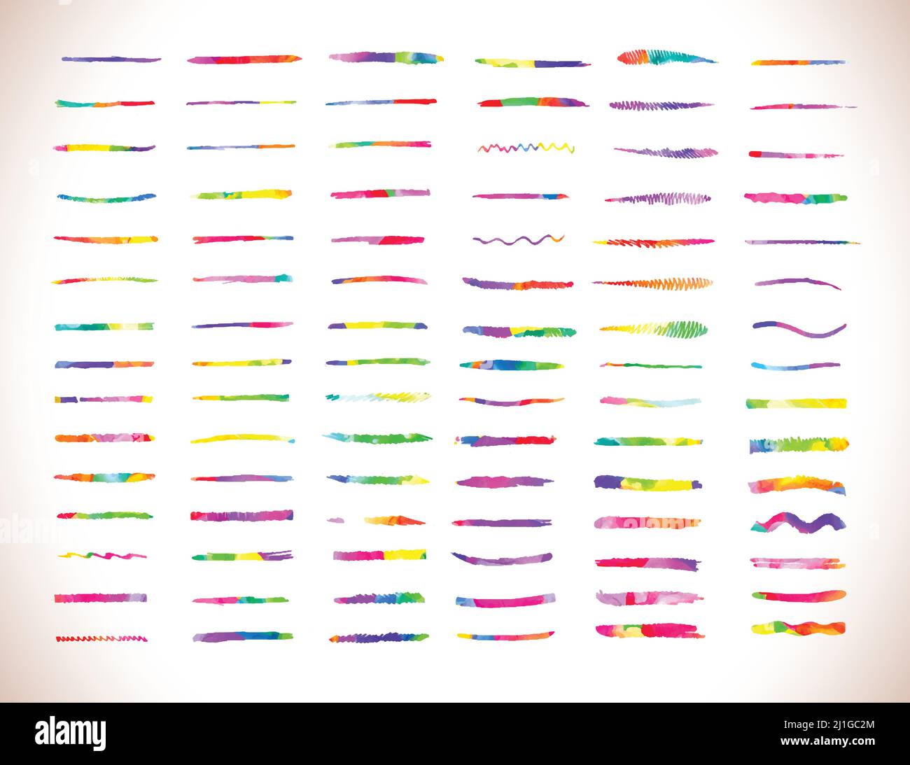 Large set of colorful watercolor brush strokes Stock Vector Image & Art ...