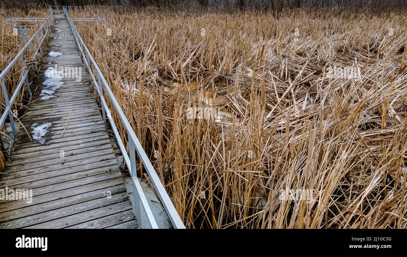 Ice and snow is starting to melt as spring approaches. A natural view