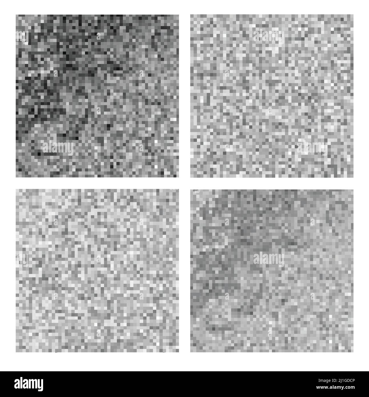 Abstract gray art pixel mosaic background set Stock Vector