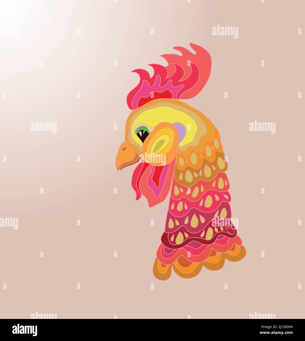 Rooster logo mascot isolated. Vector art illustration Stock Vector