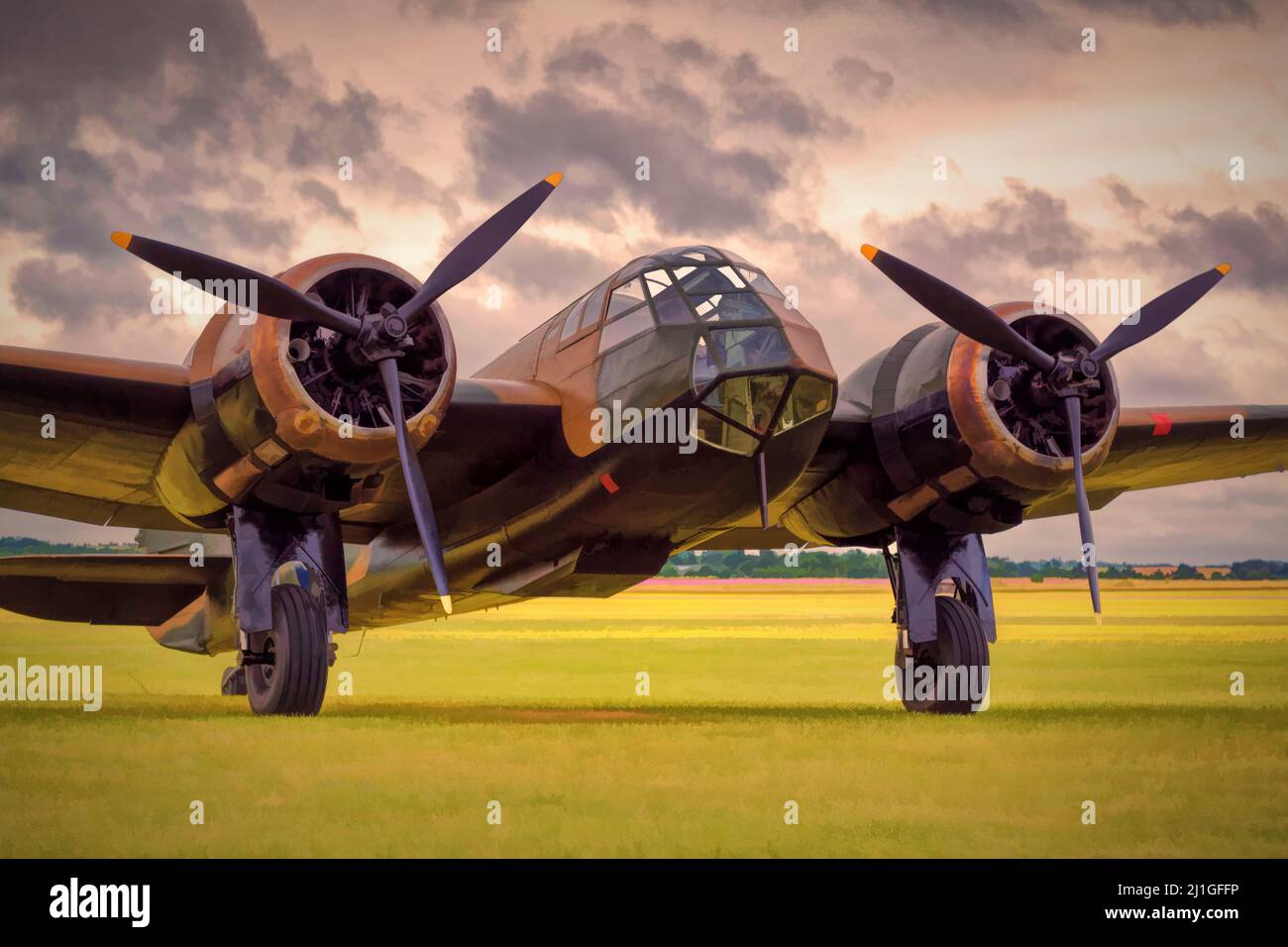 Bristol Blenheim parked at Duxford airfield. Stock Photo