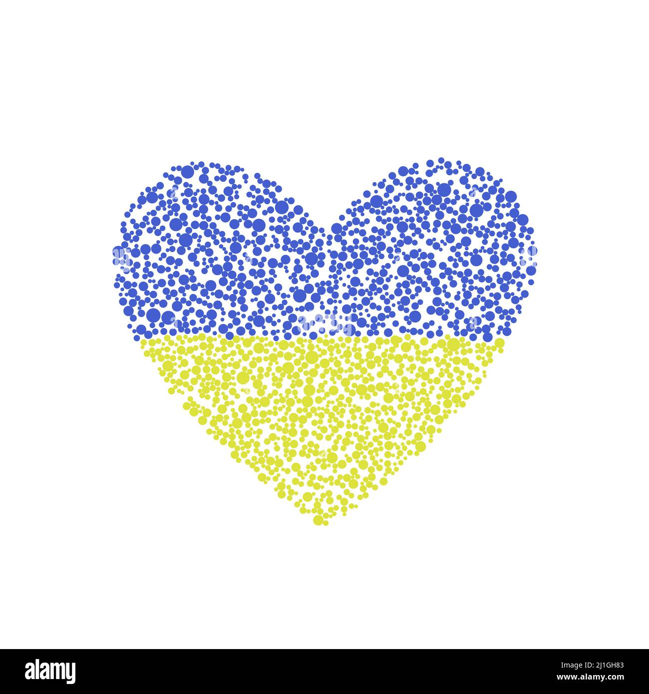 Blue yellow heart shape. Vector Ukrainian flag Stock Vector