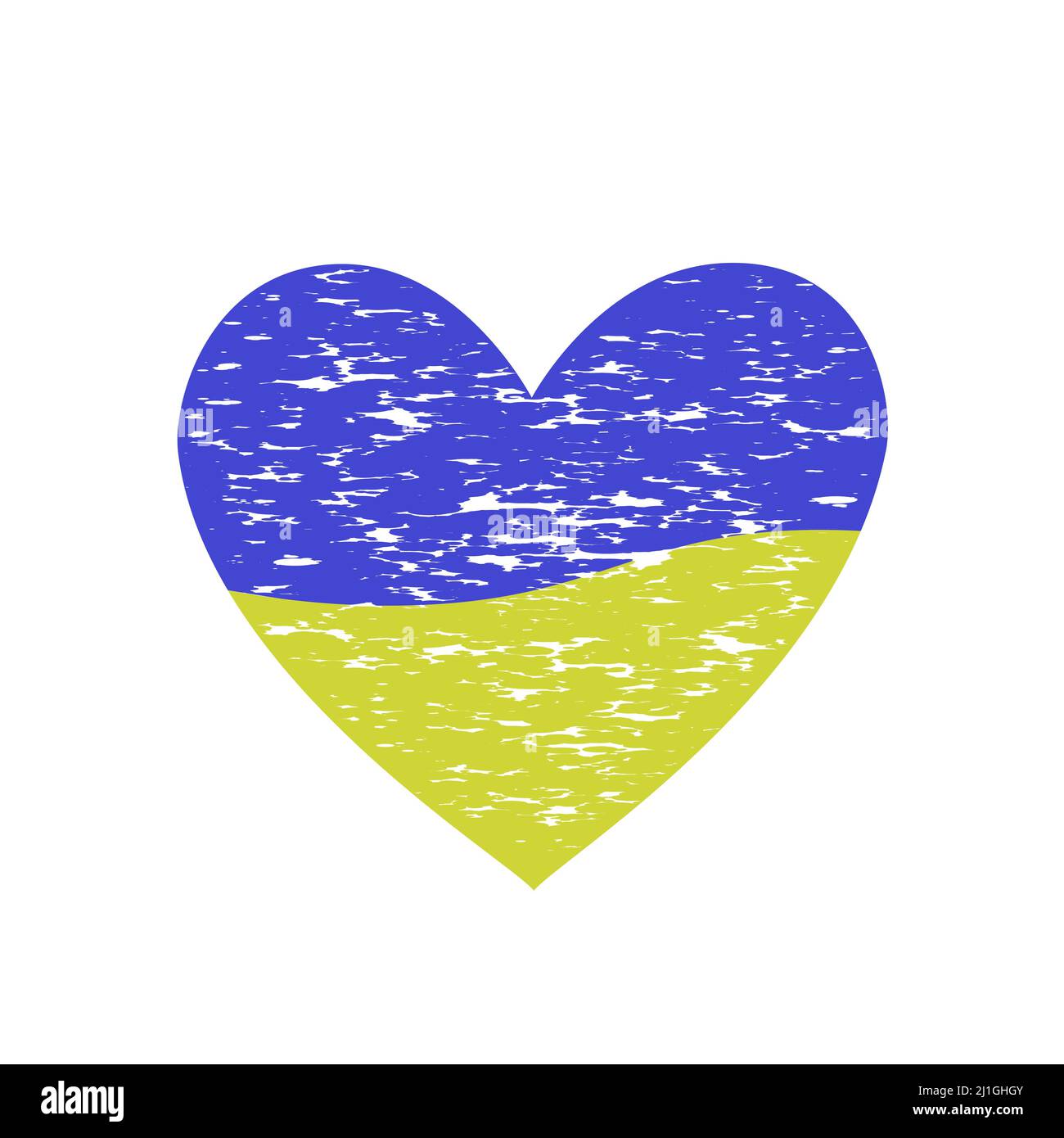 Blue yellow heart shape. Vector Ukrainian flag Stock Vector