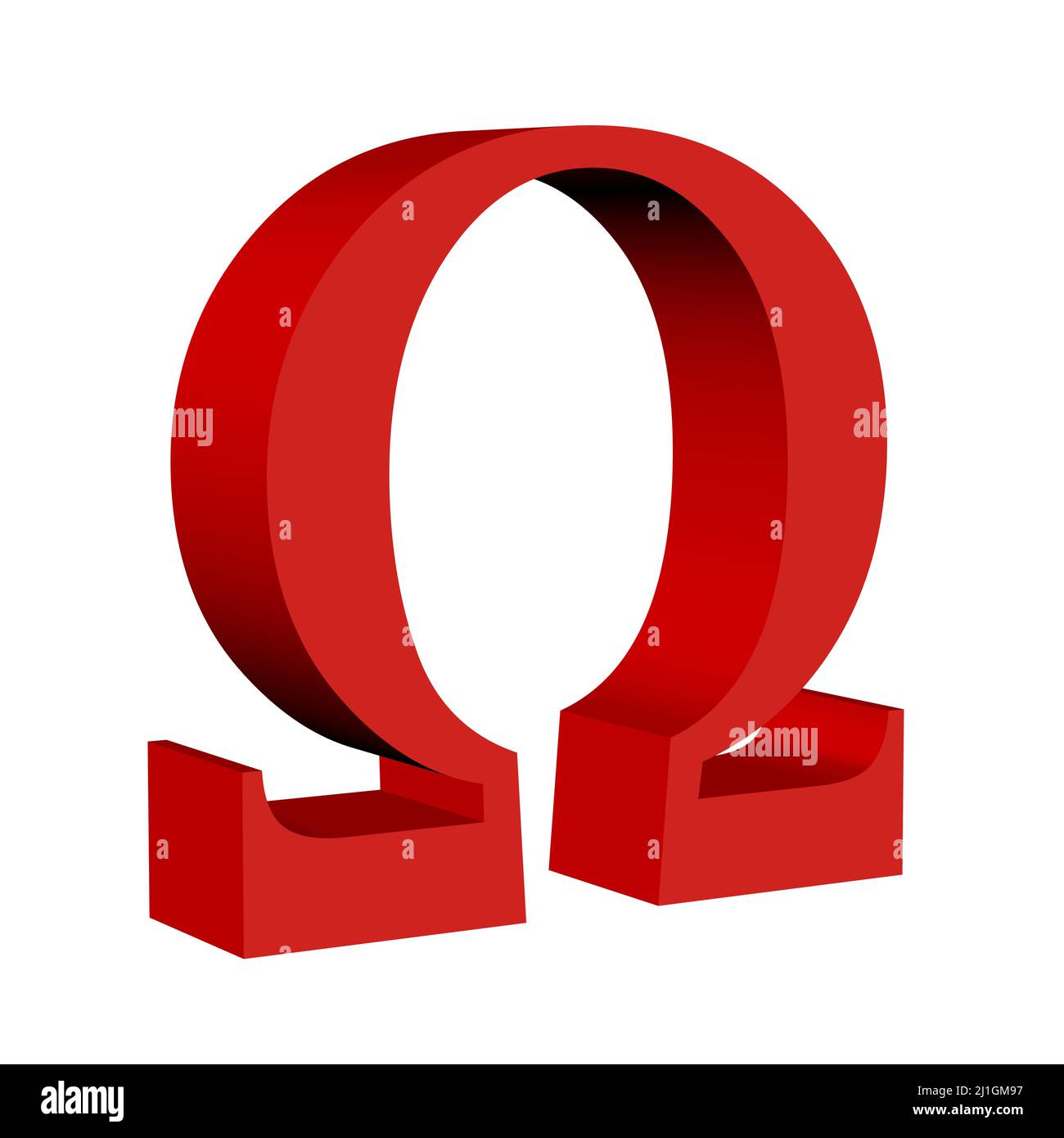 Omega, symbol, isolated against white background, 3dillustration Stock Photo Alamy