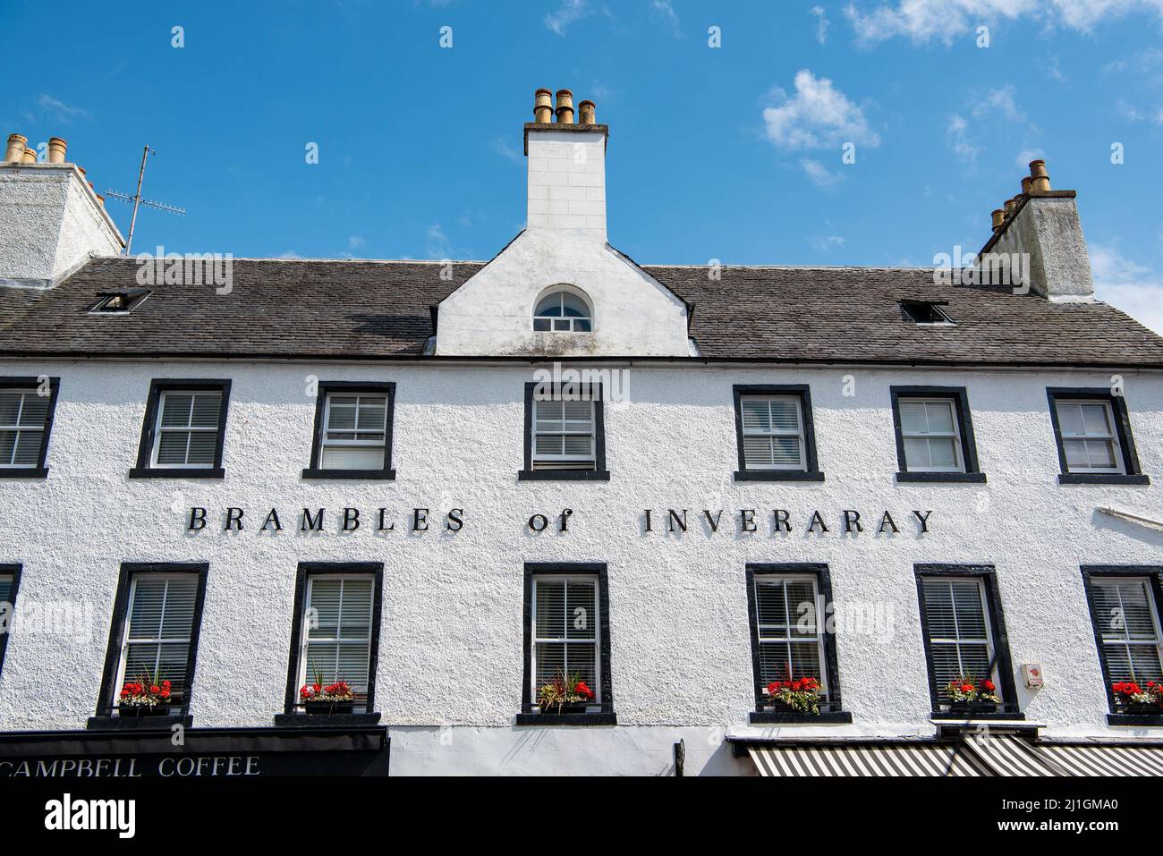 The exterior of a building with the text Brambles of Inveraray on the