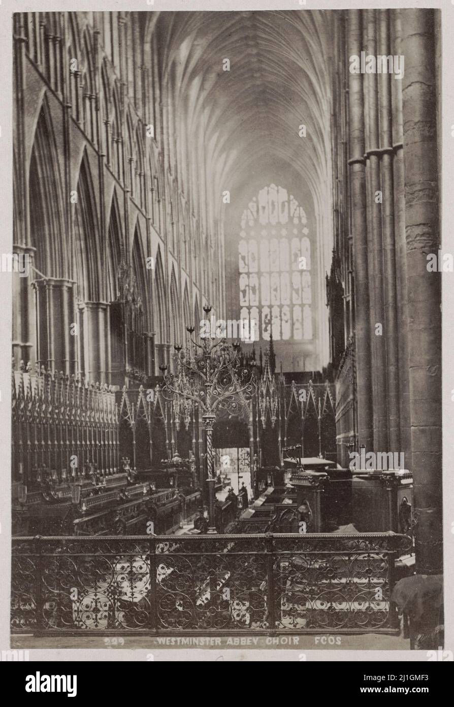 Interior of Westminster Abbey in London, Francis Godolphin Osborne Stuart, 1878-1890 Westminster Abbey is a large, mainly Gothic abbey church in the C Stock Photo