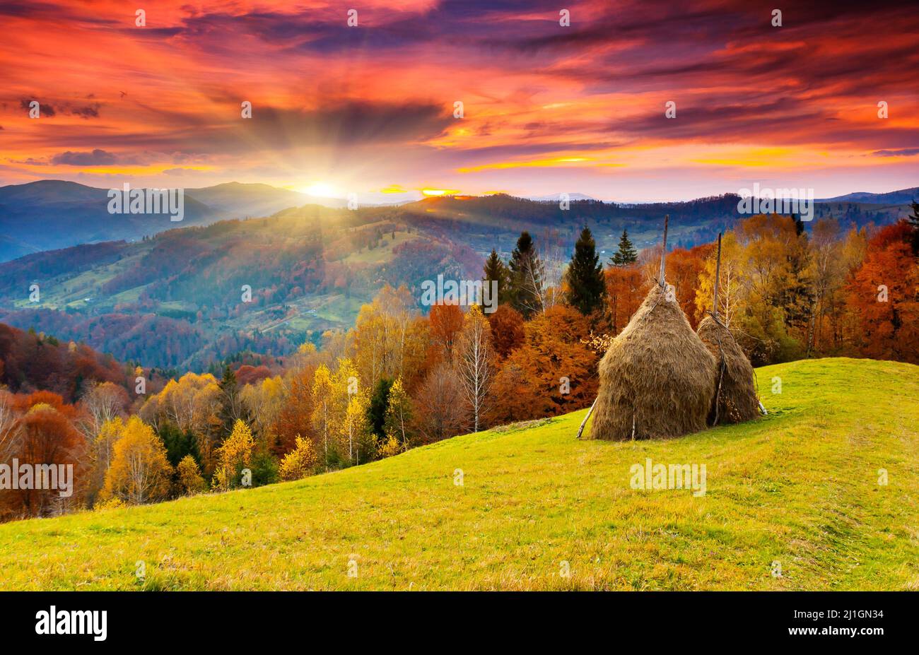 the mountain autumn landscape with colorful forest Stock Photo - Alamy