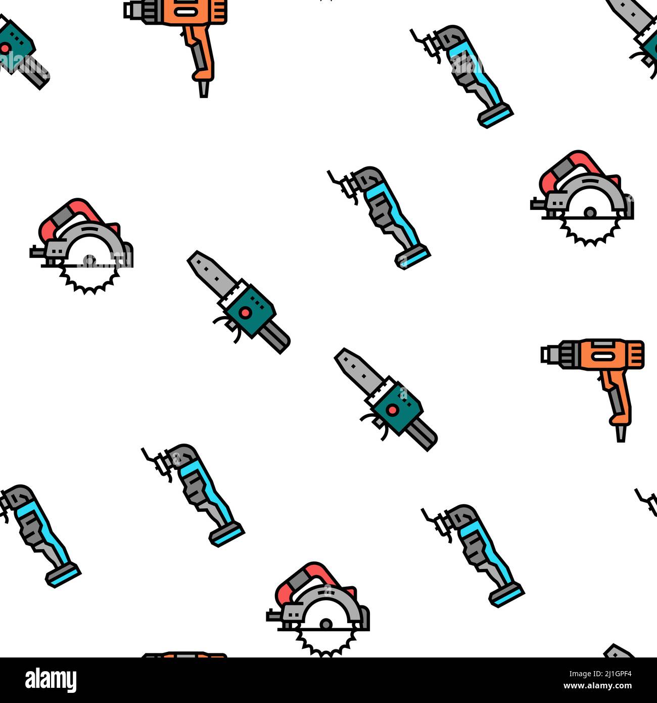 Tools For Building And Repair Vector Seamless Pattern Stock Vector ...