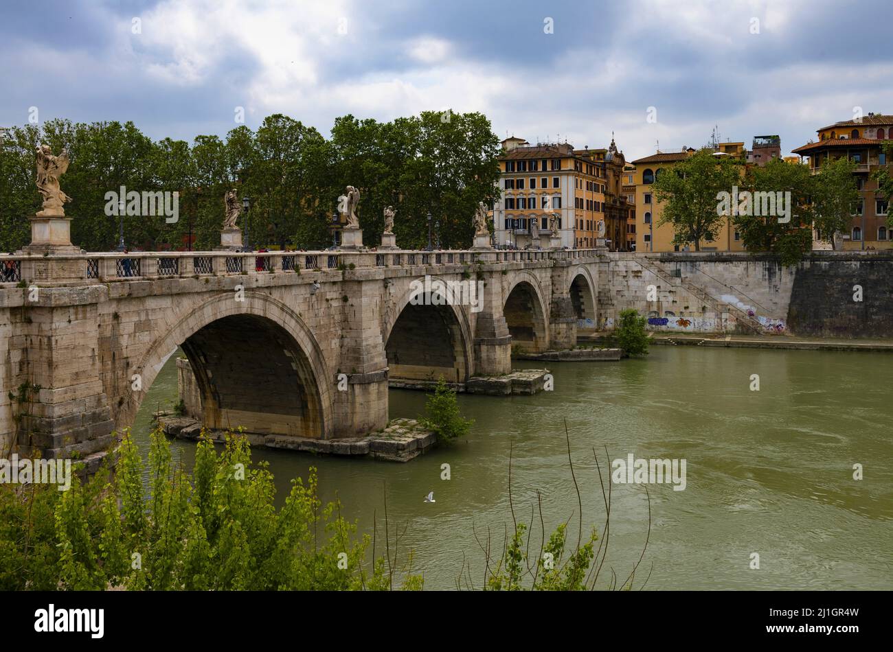 Ponte Sant'Angelo in Rome Stock Photo