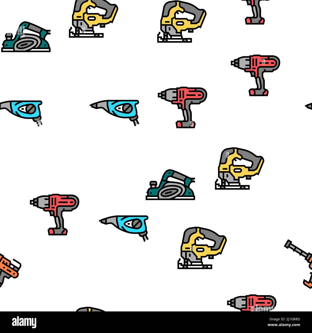 Tools For Building And Repair Vector Seamless Pattern Stock Vector ...